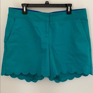 Teal scalloped shorts